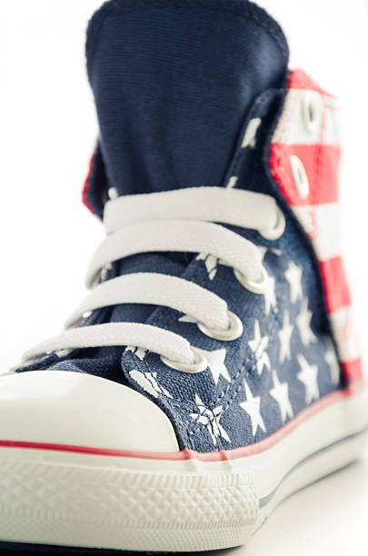 istock Canvas shoe with american flag 496093388