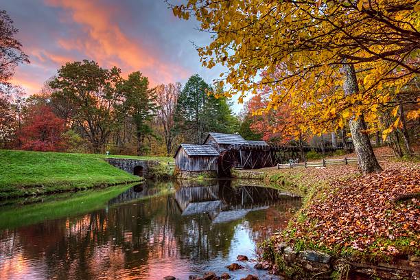 Mabry Mill in Autumn stock photo
