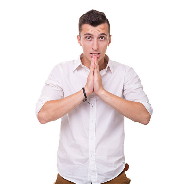 istock Thinking man isolated on white background. Closeup portrait of a 496098888