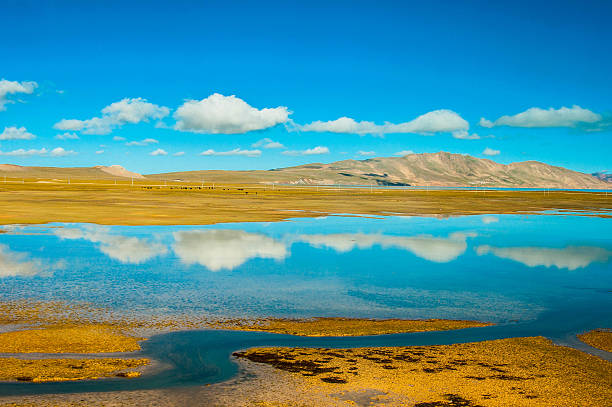 Reflection of cloud on calmn lake