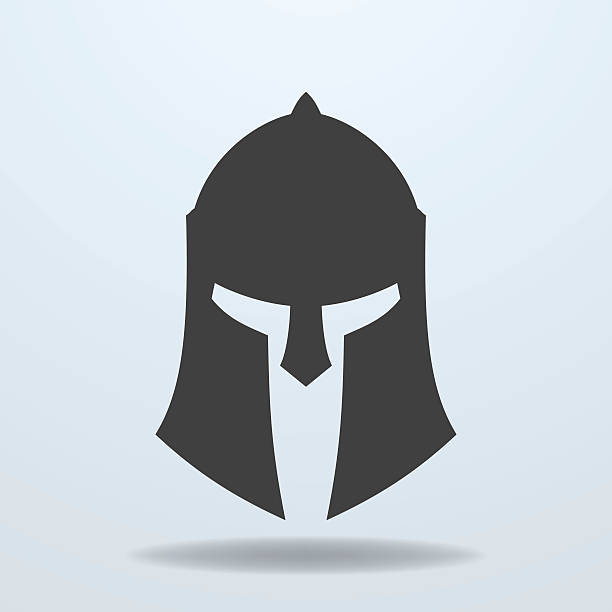 symbol der antiken griechischen und römischen, spartan helm. - sportschutzhelm stock-grafiken, -clipart, -cartoons und -symbole