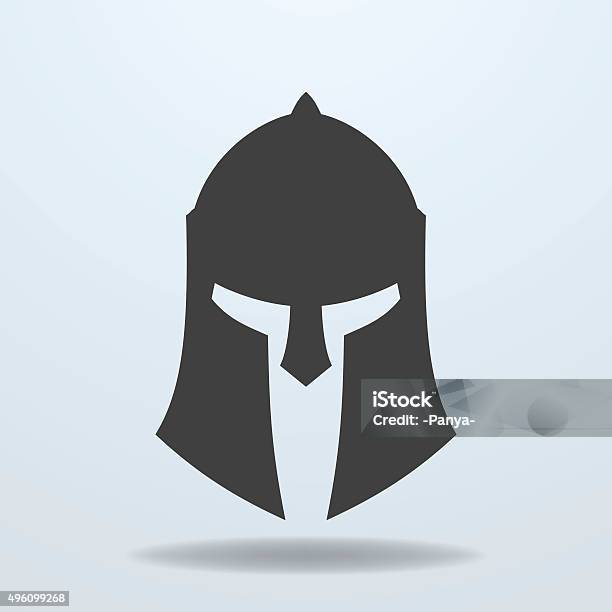 Ilustración de Icono De Los Antiguos Griegos Y Romanos Spartan Casco y más Vectores Libres de Derechos de Casco de deportes