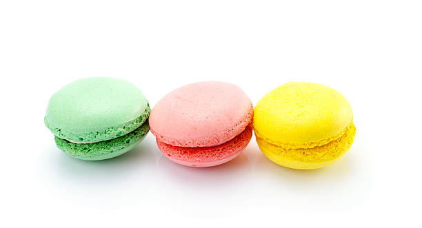 istock Three French colorful macaroons 496102514