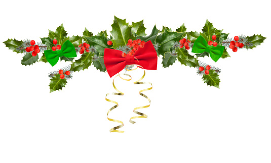 The perfect festive holly header, ready to drop directly into your design