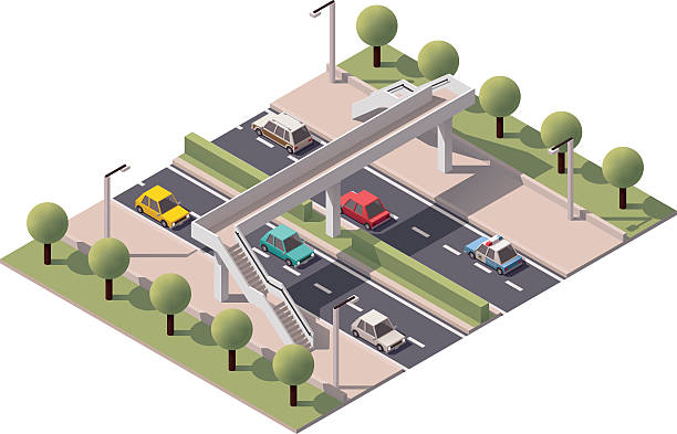 Ilustración de Vector Isométrica Puente Peatonal y más Vectores Libres de Derechos de Proyección isométrica - Proyección isométrica, Puente peatonal, Semáforo - iStock Ilustración de Vector Isométrica Puente Peatonal y más Vectores Libres de Derechos de Proyección isométrica - Proyección isométrica, Puente peatonal, Semáforo - iStock