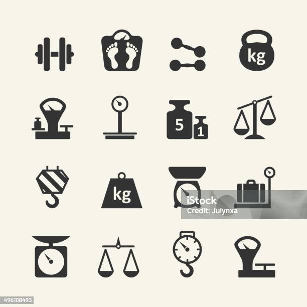 Web Icon Set Weighing Stock Illustration - Download Image Now - Mass - Unit of Measurement, Balance, Bathroom Scale