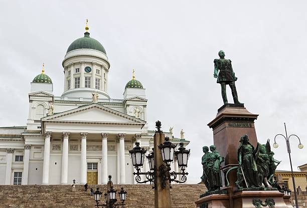 istock Helsinki Cathedral on Senate Square and monument to Alexander II 496108779