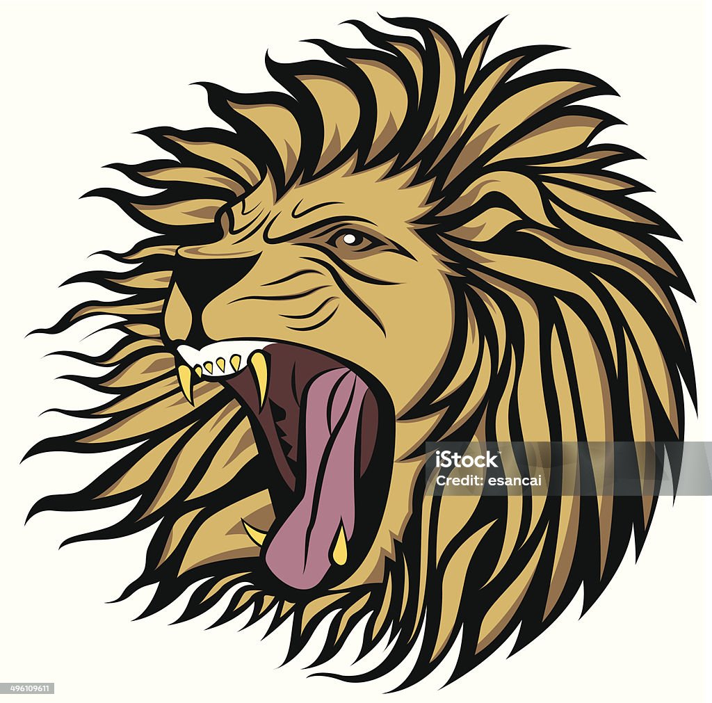 screaming lion illustration - clipart vectoriel de Lion libre de droits