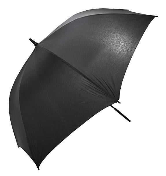 istock open black big umbrella isolated on white 496112057