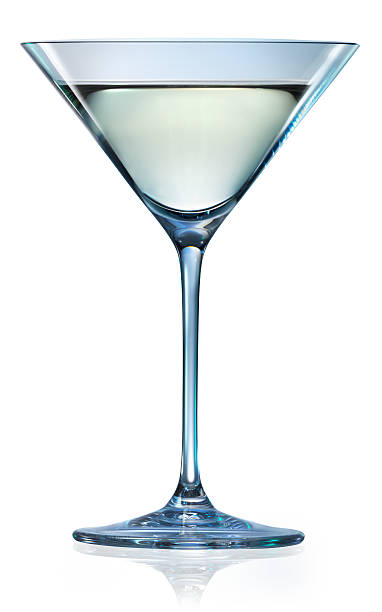 マティーニグラス白で分離。 クリッピングパス付き - apple martini ストックフォトと画像