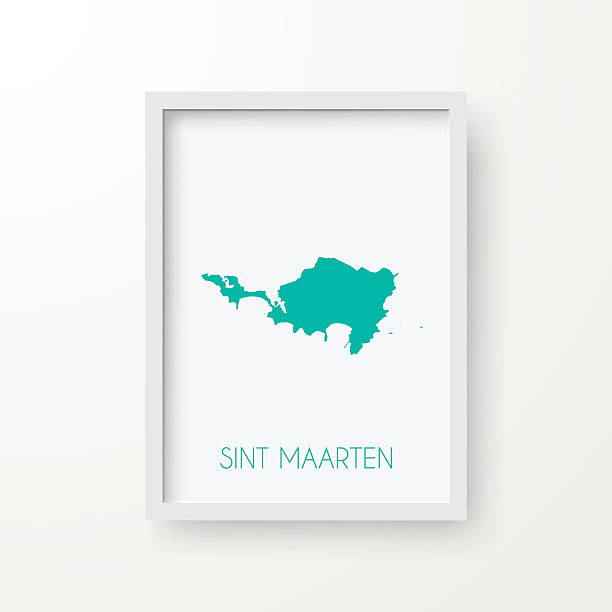 ilustrações de stock, clip art, desenhos animados e ícones de sint maarten mapa na moldura no fundo branco - sao martinho
