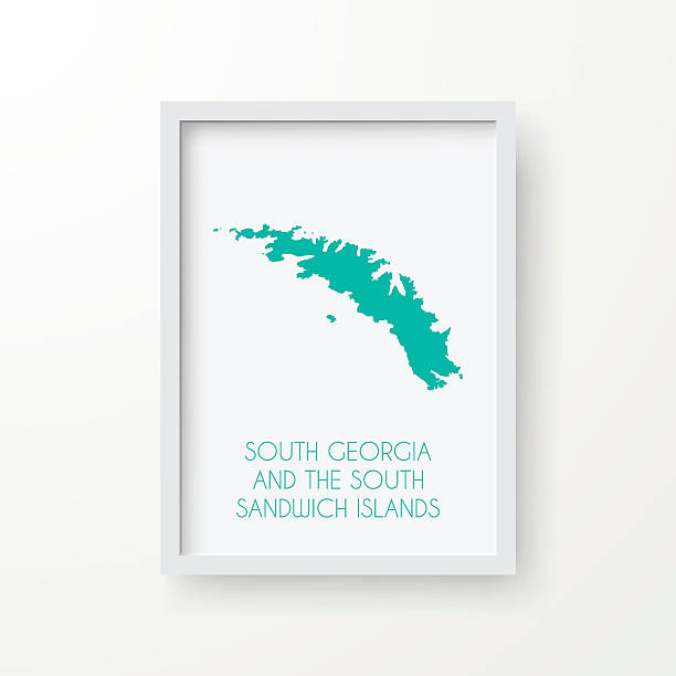 ilustrações, clipart, desenhos animados e ícones de geórgia do sul e ilhas sandwich do sul mapa, quadro branco - white background water studio shot textured