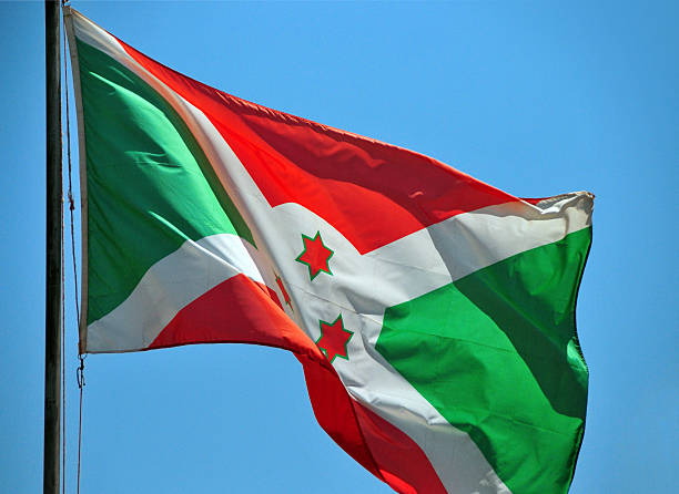 Burundi flag waving flag with texture background