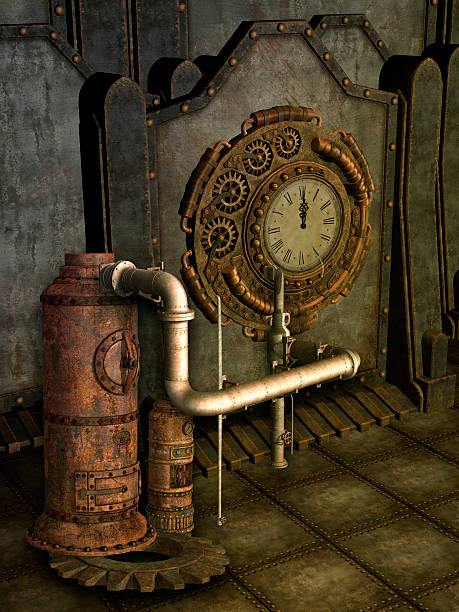 istock Fantasy scene with steam punk style 496119022