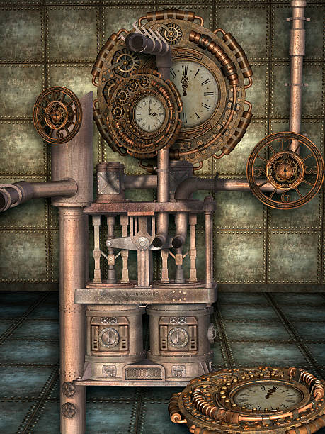 istock Fantasy scene with steam punk style 496119384