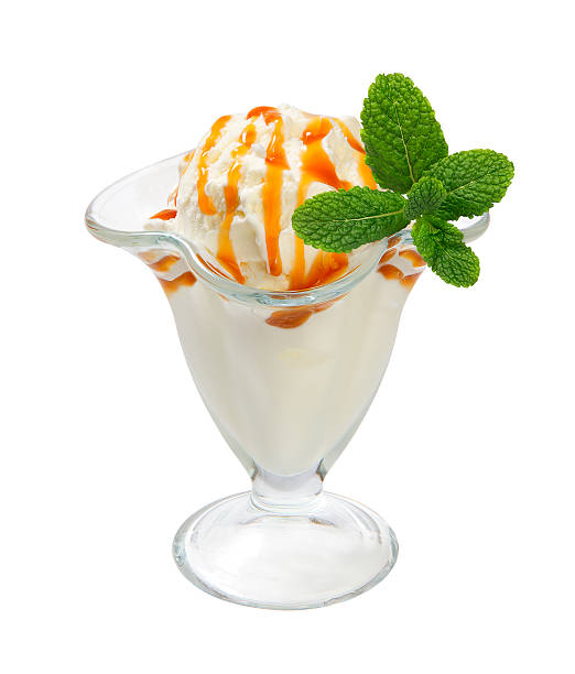 istock vanilla ice cream with mint leaves 496122424