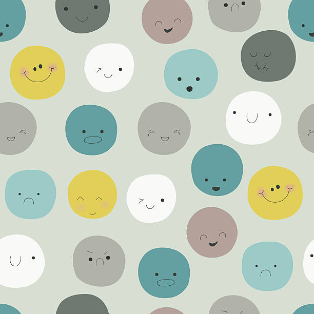 seamlessgreensmileys - child smiley face smiling happiness stock illustrations