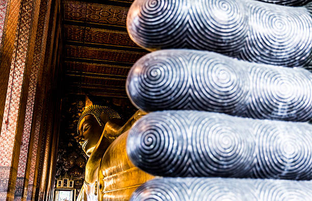 Reclining Buddha statue in Thailand Buddha Temple Wat Pho, Asian style Buddha Art