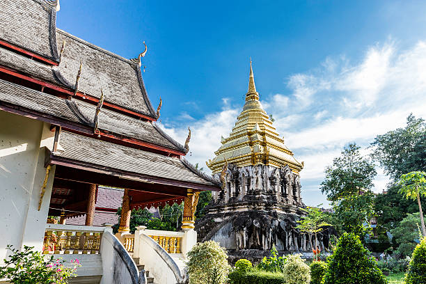 wat chiang man tempio di chiang mai, thailandia - wat chiang man foto e immagini stock