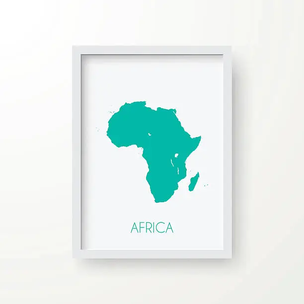 Vector illustration of Africa Map in Frame on White Background
