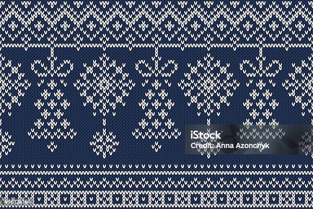 Christmas And New Year Knitting Pattern Winter Holiday Seamless Background Stock Illustration - Download Image Now