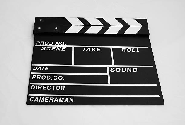 istock Movie slate empty on white background 496125958