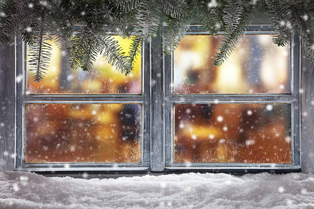 istock Atmospheric Christmas window sill decoration 496126038