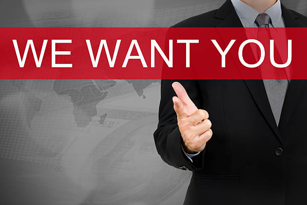 istock Businessman with WE WANT YOU WORD 496127038