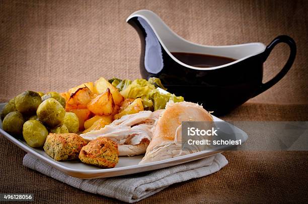 Traditional Sunday Dinner With Gravy Boat Stock Photo - Download Image Now - Carving Set, Turkey Meat, 2015
