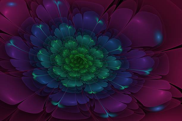 istock Colorful fractal flower with shine 496128906