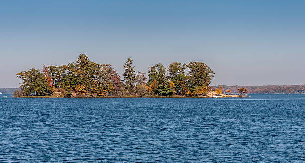 istock Hamlin Lake Ludington Michigan in fall USA. 496130648