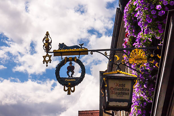 Bamberg, Germany - July 30, 2015: Sign of the oldest and world famous tavern at Bamberg Schlenkerla.