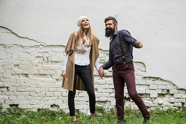 istock Happy couple near wall 496131538