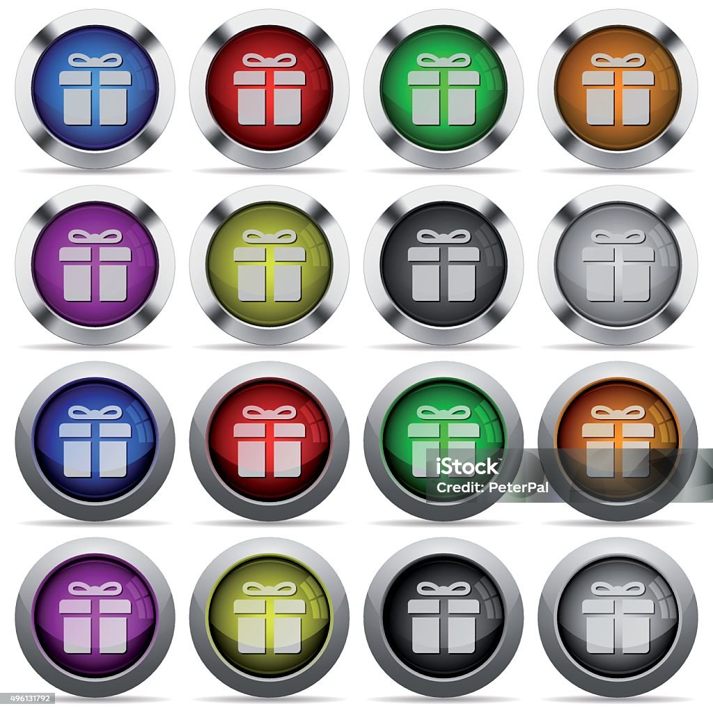 Gift Box Button Gift Button Set Stock Illustration - Download Image Now - 2015 ...