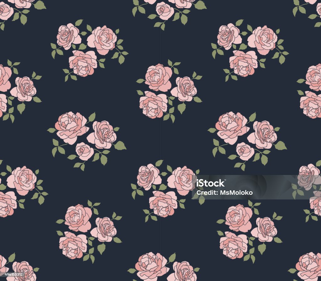 Rustic Roses Printable Hand Drawn Rustic Pattern With Roses Stock Illustration - Download ...