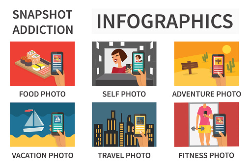Smartphone Addiction Infographic Stock Illustration - Download Image ...