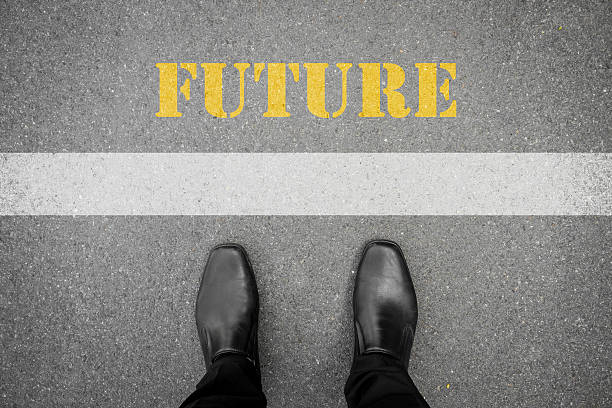 istock Shoes standing in front of future line 496154434