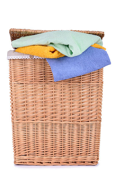istock clothes basket with towels 496157135