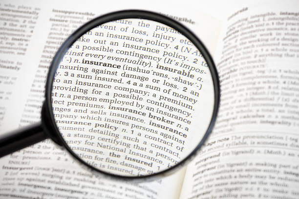 assicurazione oggi - insurance dictionary definition single word foto e immagini stock