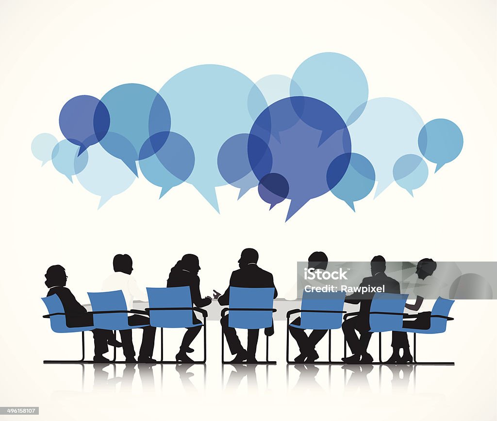 Vector of Group of People Discussing Meeting stock vector