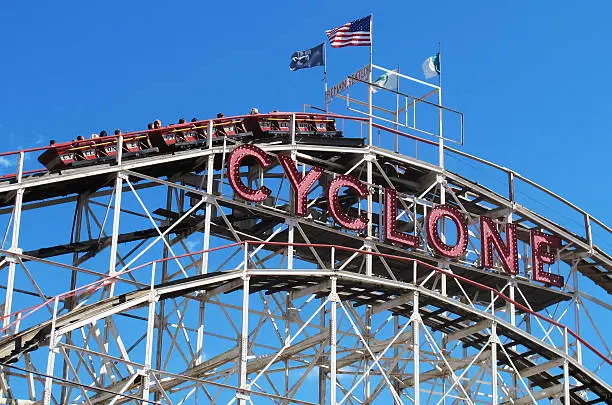 The Cyclone is a historic wooden roller coaster located in the Coney Island section of Brooklyn, New York.