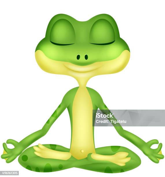 Frog Cartoon Doing Yoga Stock Illustration - Download Image Now - Amphibian, Animal, Animals In The Wild