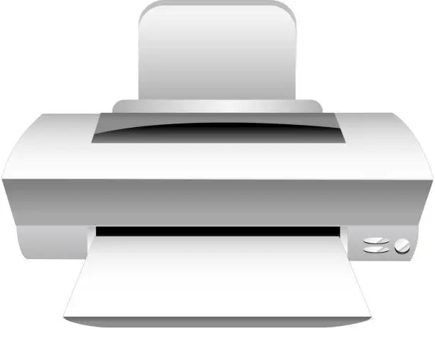 Vector illustration of The view of printer