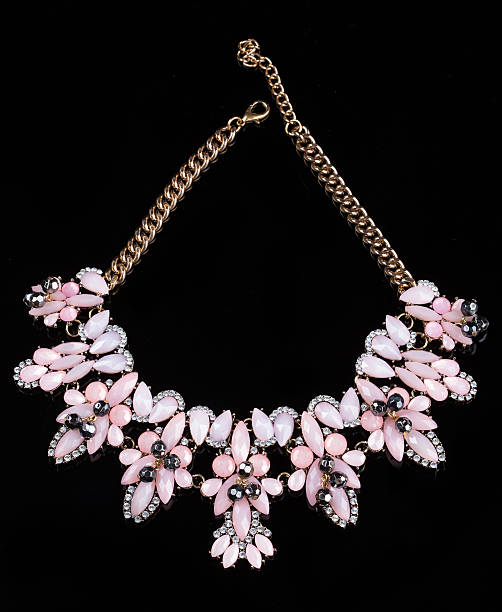 istock luxury pink necklace on black stand 496162296
