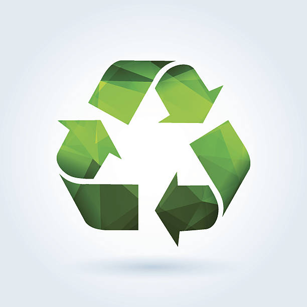 Green recycling sign vector art illustration