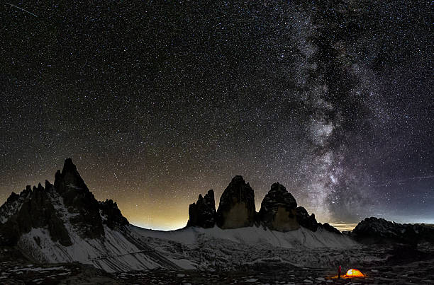 istock Loneley Camper under Milky Way at the Dolomites 496162738