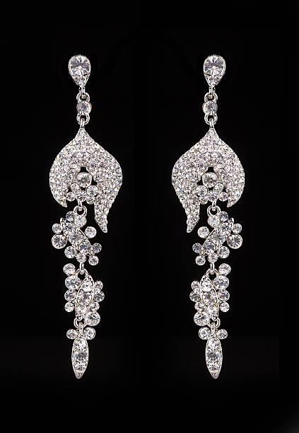 istock earrings with jewels on the black 496163066