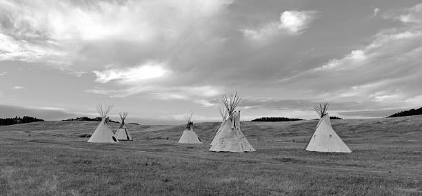 Teepee (tipi) as used by Great Plains Native Americans Teepee (tipi) as used by Native Americans in the Great Plains and American west kiowa stock pictures, royalty-free photos & images