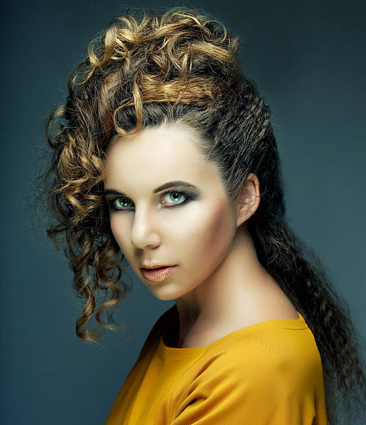Stylish elegant lady's hairstyle