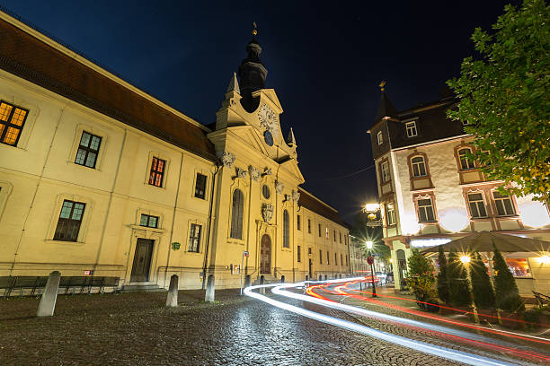 traffic lights fulda germany in the evening